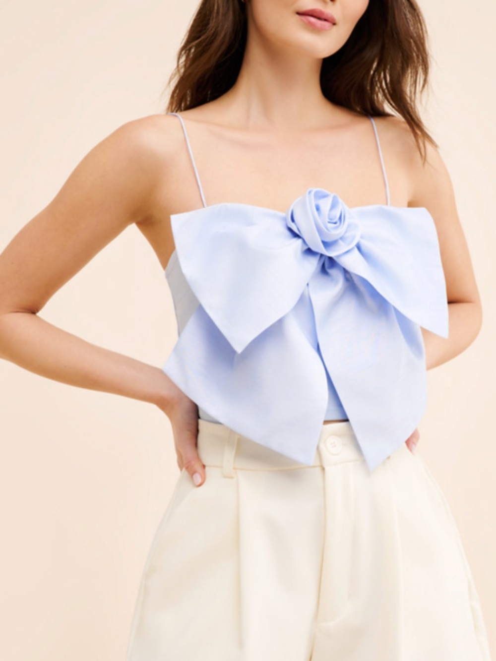 Sunday in Brooklyn - Bow Front Top - Blue - XS